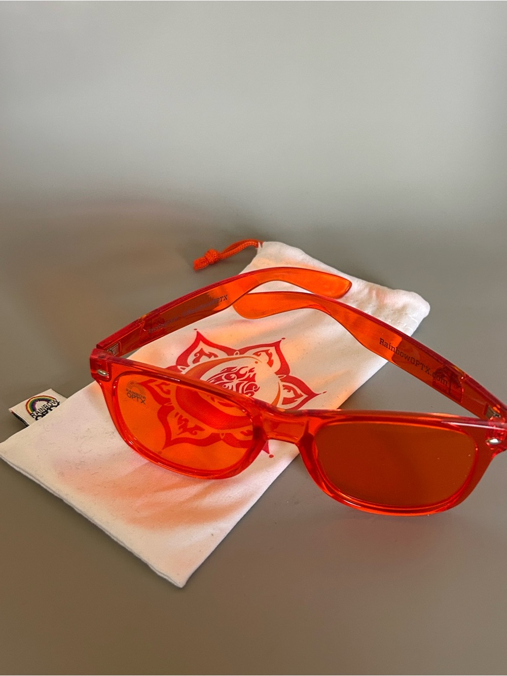 Rainbow‎ OPTX Translucent Inspiration Orange Sunglasses Unisex W/ Pouch